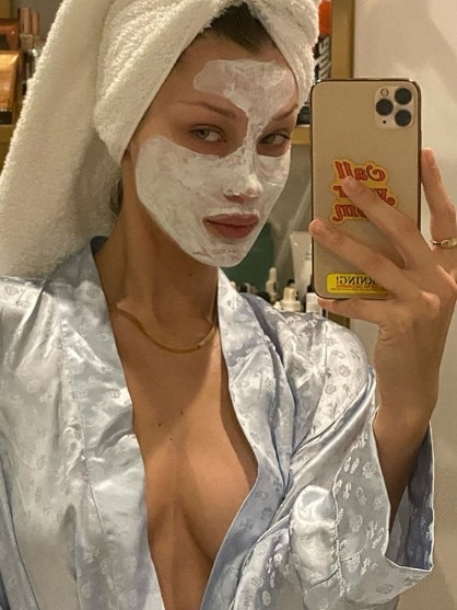 Bella Hadid shows off her DIY self-care routine. Picture: Instagram