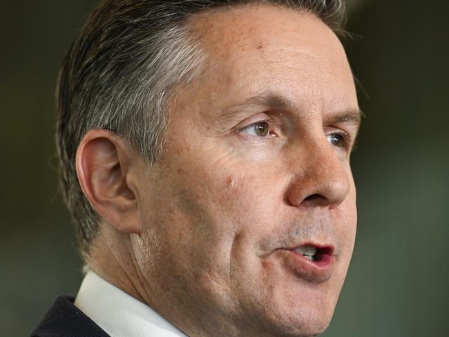 CANBERRA, AUSTRALIA  - NewsWire Photos - January 13, 2025:  Minister for Health and Aged Care Mark Butler holds a press conference at Parliament House in Canberra. Picture: NewsWire / Martin Ollman