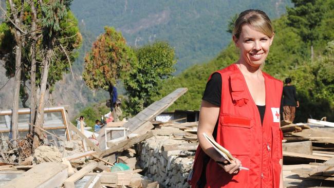 Brisbane nurse Ruth Jebb has been nominated for a Pride of Australia award for her efforts as an international aid worker and an emergency nurse at Princess Alexandra Hospital. She is pictured in Nepal, where she was deployed in May to coordinate the community health response in the aftermath of two deadly earthquakes.