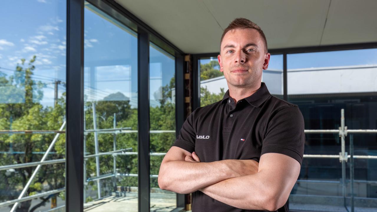 Mr Hickmann inside of his Wayville business in January this year before he moved to Queensland. Picture: Ben Clark