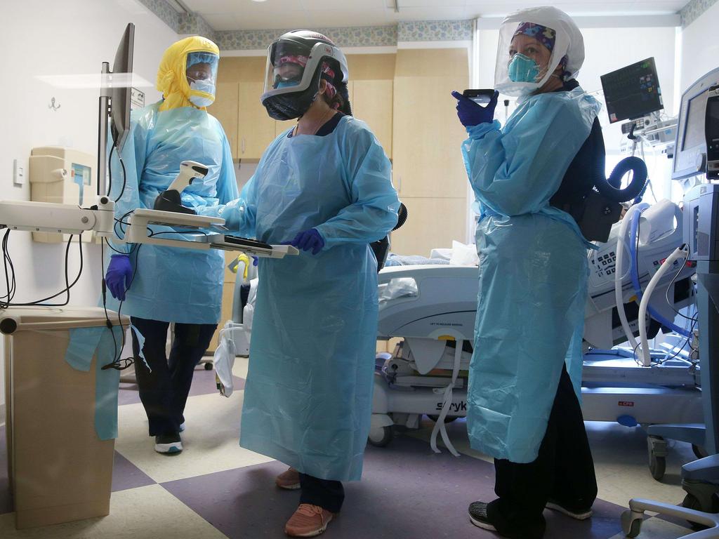 Doctors care for a COVID-19 patient in the Intensive Care Unit at El Centro Regional Medical Center back in July. Picture: Mario Tama/Getty Images/AFP