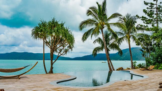 The pool deck at Elysian Retreat at Long Island in the Whitsundays.