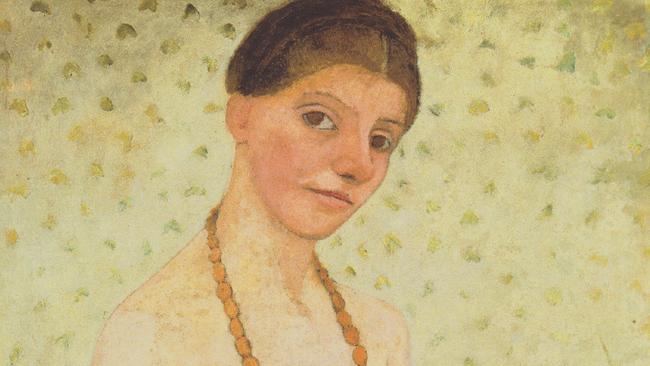 Detail of a 1907 self-portrait by Paula Modersohn-Becker.