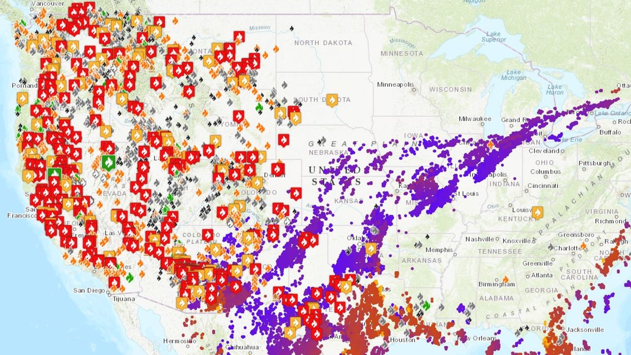 California fires: Satellite photos show blaze has covered western USA ...