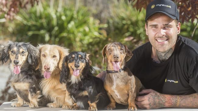 Jaryd Koenigsmann has launched his third start-up myNewPet to help pet welfare/stamp out puppy farms. Picture: Rob Leeson