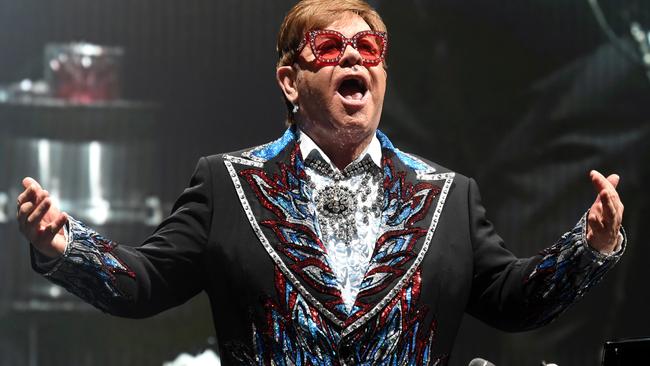 Elton John dazzled the crowd at his first Melbourne show. Picture: Tony Gough