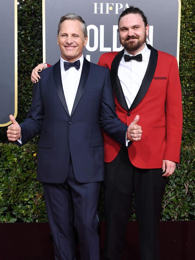 Viggo Mortensen and his son Henry. Picture: AFP