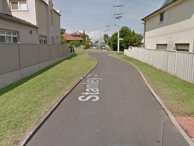 Stanley St in Fairfield Heights, where a bullet was allegedly fired from a parked car on Sunday.