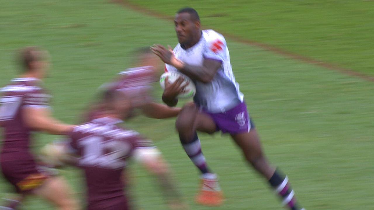 Suliasi Vunivalu could be in trouble after jumping knee first into a tackle.
