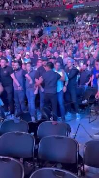 Wild knock out during crowd brawl at UFC 237 in Mexico