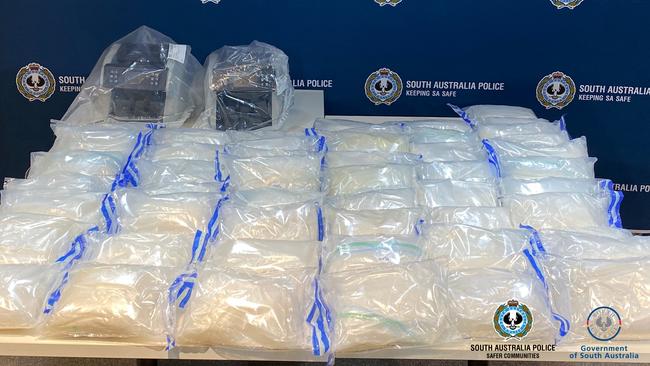 SAPOL provided picture of drugs seized in 2021