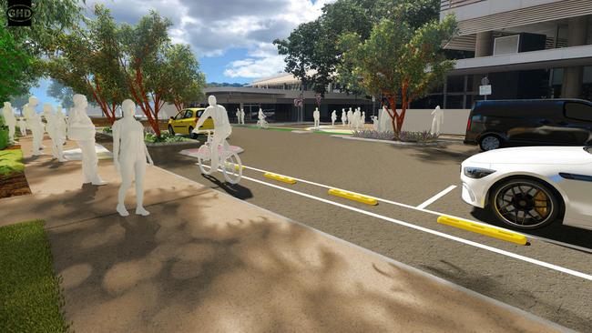 Smith Street Streetscape project artistic render, looking towards Searcy St. Picture: GHD/City of Darwin