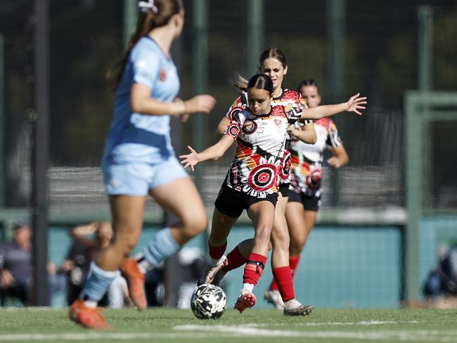 Aaliyah Kilroy. Picture: Michael Gorton. U16 Girls NAIDOC Cup at Lake Macquarie Regional Football Facility.