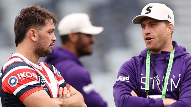 Brandon Smith and Cam Munster at a trial game earlier this year. Pic: Michael Klein