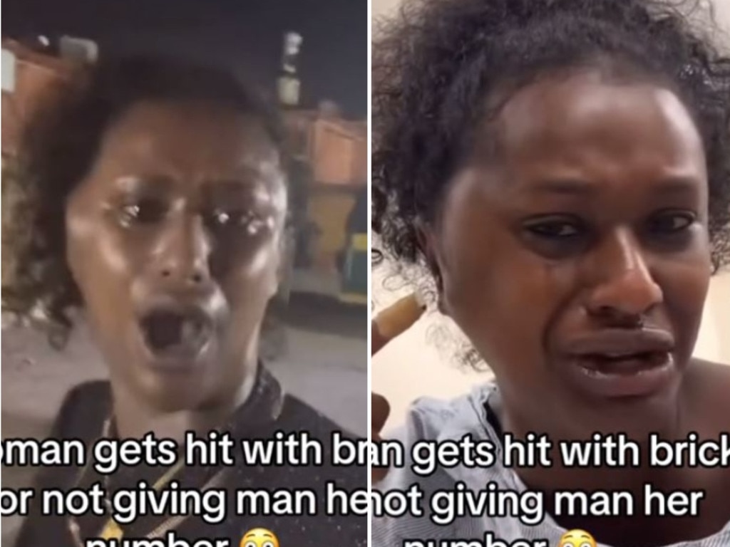 Woman hit by brick for saying no