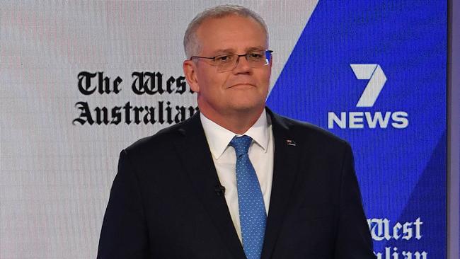 Prime Minister Scott Morrison during the debate (AAP Image/Mick Tsikas)