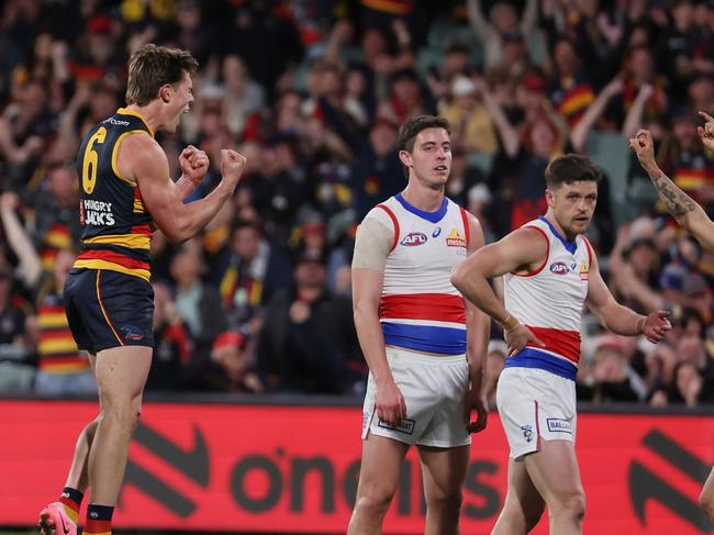 The Crows were rampant against the Bulldogs. Picture: James Elsby/AFL Photos via Getty Images