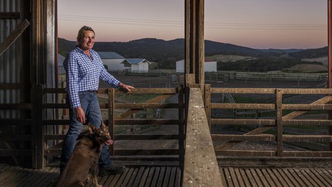 On board: Georgina Wallace of Trefusis Merino stud at Ross in Tasmania. Picture: Phillip Biggs