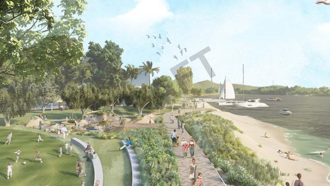 Apex Park has been proposed to include a grassed amphitheatre, river lookouts and new and enhanced park facilities in the Noosaville Foreshore Infrastructure Master Plan. Photo: Noosa Shire Council.