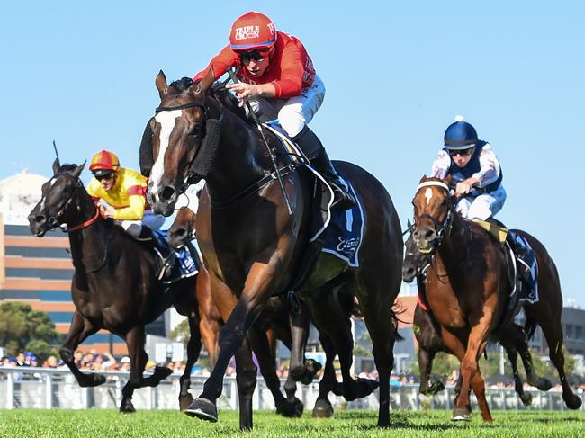 Revolutionary Miss ridden by Michael Dee wins the Catanach's Jewellers Mannerism Stakes at Caulfield Racecourse on February 24, 2024 in Caulfield, Australia. (Photo by Reg Ryan/Racing Photos via Getty Images)