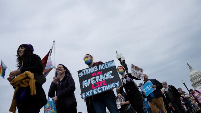 A trans rights march on Capitol Hill in Washington last month. Picture: AFP