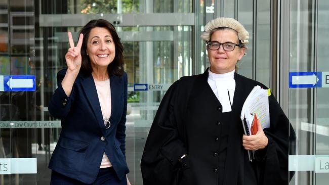 Esther Rockett (left) leaves the Supreme Court in Sydney on October 15, 2018. Picture: AAP Image/Joel Carrett