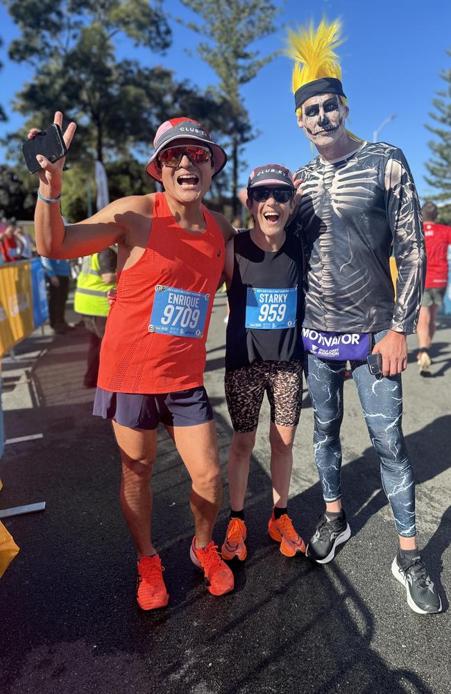 Enrique Suana, Katherine Stark, Craig Churchward compete in the 2024 Gold Coast Marathon. Photo: Ashleigh Jansen