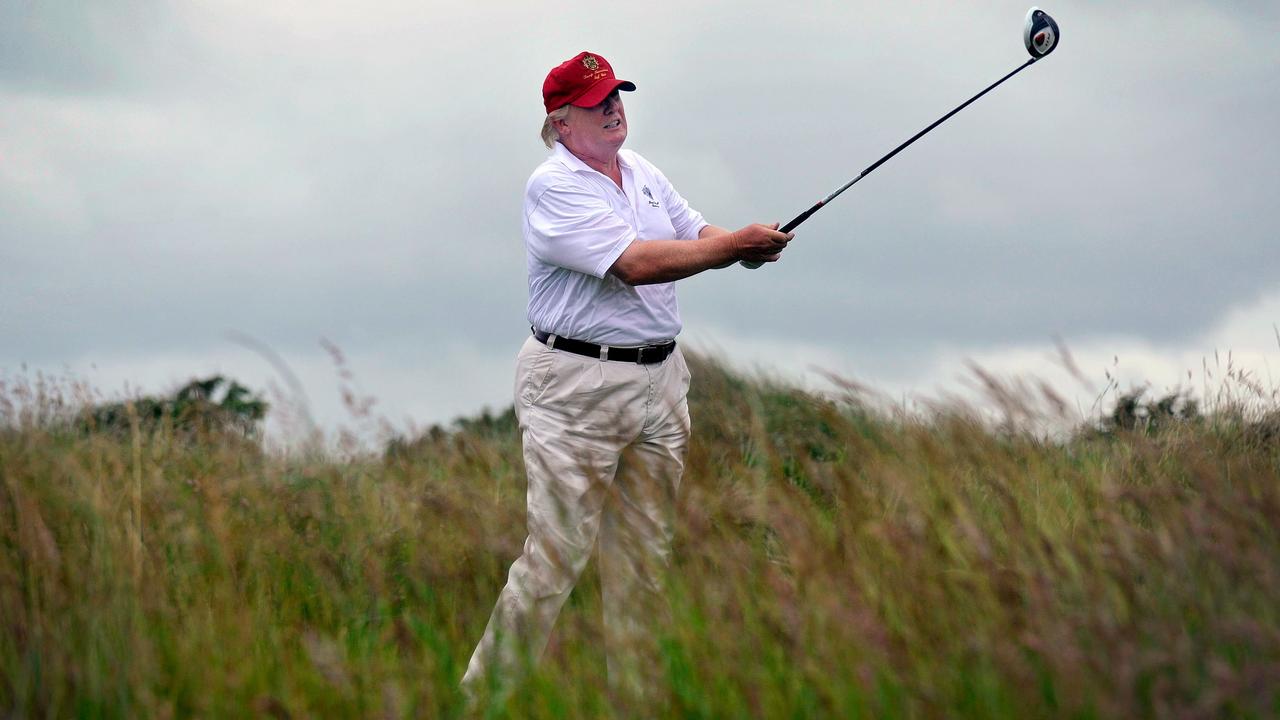 Trump is a keen and frequent golfer. This file photo from July 10, 2012, was taken at the official opening of the multimillion pound Trump International Golf Links course in Aberdeenshire, Scotland. Picture: AFP Photo/Andy Buchanan