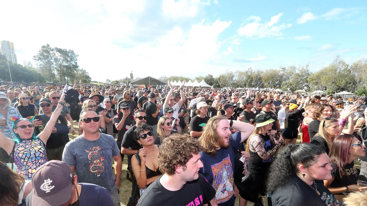 A solid crowd was forming in the afternoon. Picture: Richard Gosling