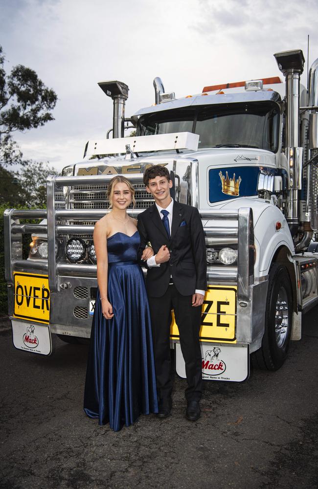 Graduate Eleise Moody with partner Samuel Hamilton at Toowoomba Christian College formal at Picnic Point, Friday, November 29, 2024. Picture: Kevin Farmer