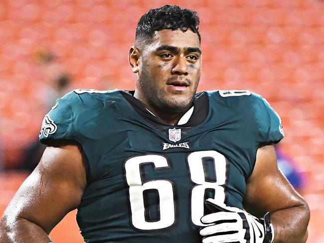 TWAM-20191005EMBARGO FOR TWAM 5 OCT 2019NO REUSE WITHOUT PERMISSIONFEE MAY APPLYHis size and speed was a revelation to American football bosses. now, could they teach SydneyÕs Jordan Mailata how to play?CLEVELAND, OH - AUGUST 23, 2018: Offensive tackle Jordan Mailata #68 of the Philadelphia Eagles runs off the field after a preseason game against the Cleveland Browns on August 23, 2018 at FirstEnergy Stadium in Cleveland, Ohio. Cleveland won 5-0. (Photo by: 2018 Nick Cammett/Diamond Images/Getty Images)