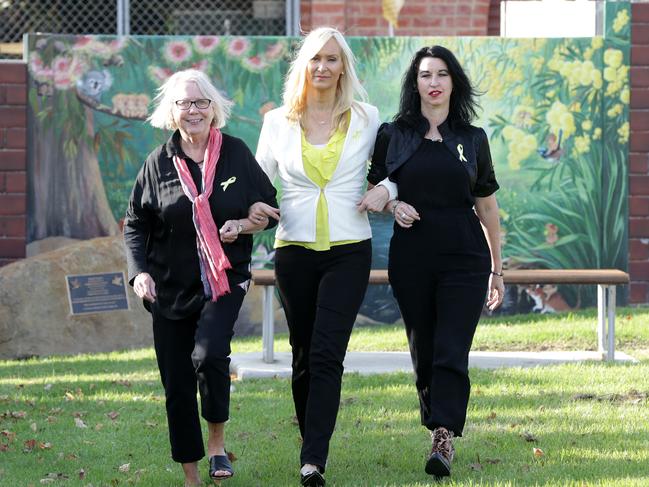 Melissa King (centre) at memorial for parents who have lost children due to miscarriages. Picture: Norm Oorloff