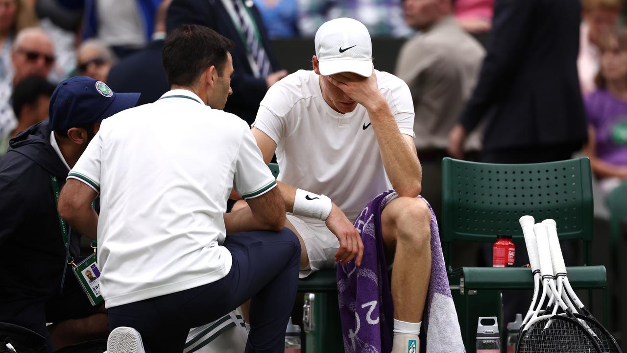 Jannik Sinner was told to leave the court. Photo by Francois Nel/Getty Images.