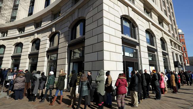 Hundreds of furloughed federal workers line up outside the World Central Kitchen in downtown Washington, DC, January 2022. Picture: Chip Somodevilla/Getty Images/AFP