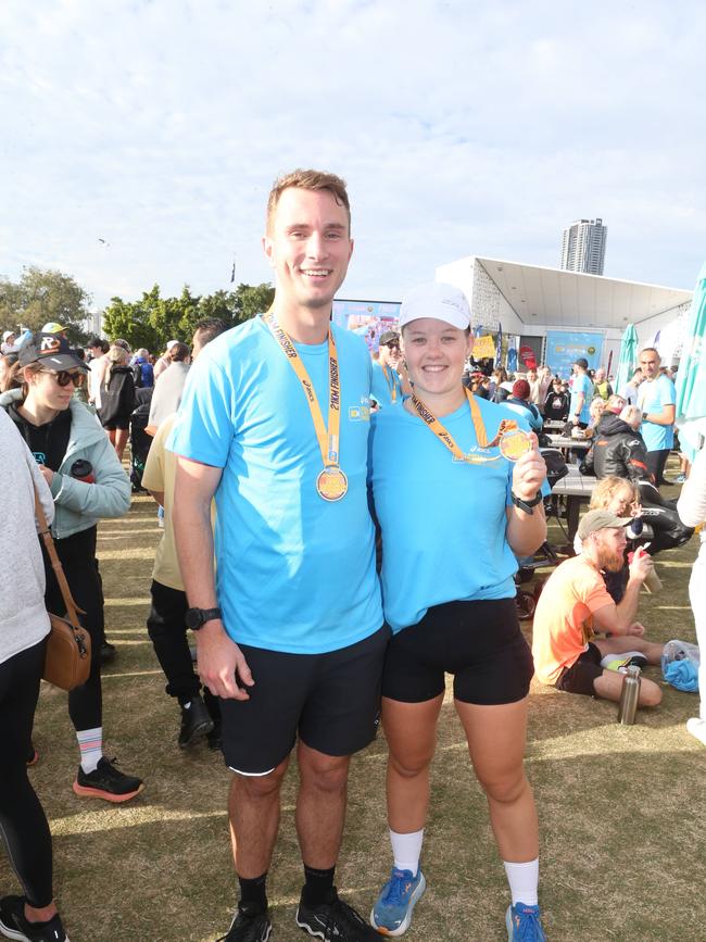 Gold Coast Marathon 2023 Daniel Simpson and Nicola Day 1 July 2023 Southport Picture by Richard Gosling