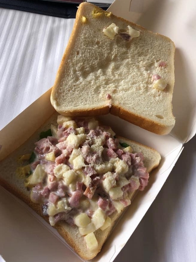 A meal served to returned travellers in quarantine at the Marriott Hotel at Darling Harbour. Picture: Supplied