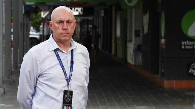 Acting Chief Superintendent Chris Hodgman in the Shields Street Mall, near Lake Street. Picture: Brendan Radke