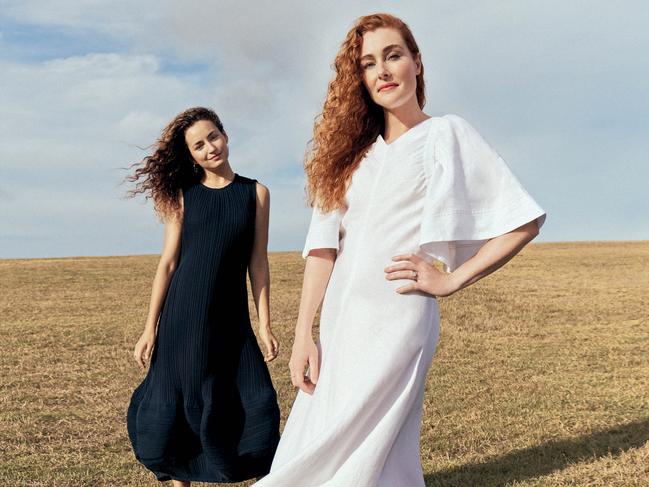 Courtney Monsma and Jemma Rix, stars of Frozen The Musical. Styled by Rebecca Bonavia and photographed by Duncan Killick. Picture: Duncan Killick for Vogue Australia