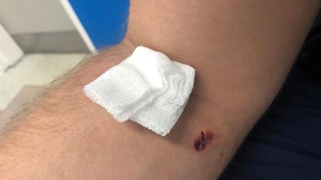 A probationary constable was bitten during an incident at Minchinbury McDonald’s in July. Picture: NSW Police