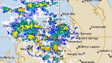 Up to 34mm of rain has fallen on parts of the Top End. Picture: Bureau of Meteorology