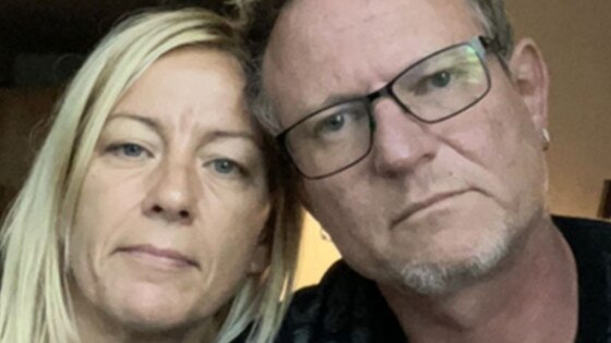Mark Kilian and his wife Anneli in hotel quarantine in Sydney. Picture:Change.org