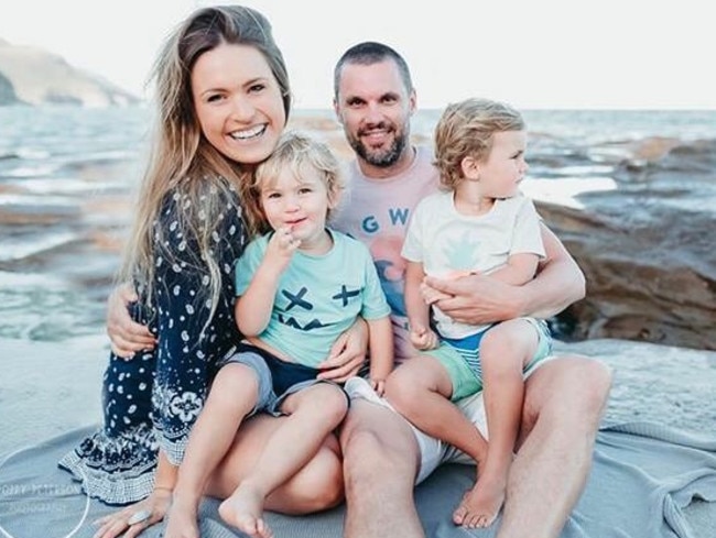 Hayes with her husband Daniel and her two sons Harley and Hendy. Picture: Poppy Peterson Photography