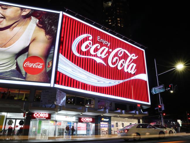 The iconic Coke sign pictured above Kings Cross. Picture: Richard Dobson