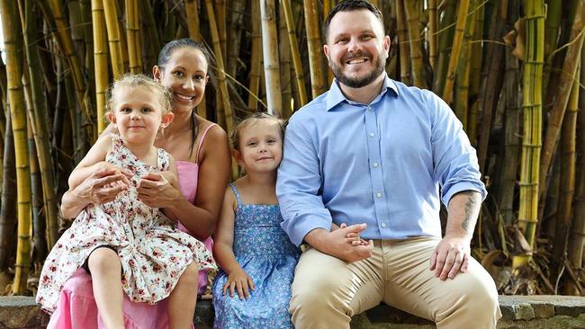 Liberal MP Phillip Thompson with wife, Jenna, and daughters, Astin and Emery. Picture: Instagram