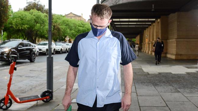 Trevor Stewart leaves the District Court after receiving a suspended sentence for killing South East couple Don and Senny McInnes in a road crash. Picture: NCA NewsWire/Brenton Edwards