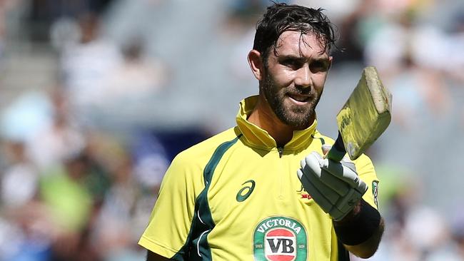 Glenn Maxwell celebrates an ODI half century Picture: Wayne Ludbey