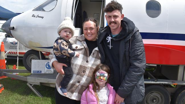 Elliott Doak, Bryannah Lawlor, Skylar Doak and Adam Doak having a family day out at the Warrnambool Show.