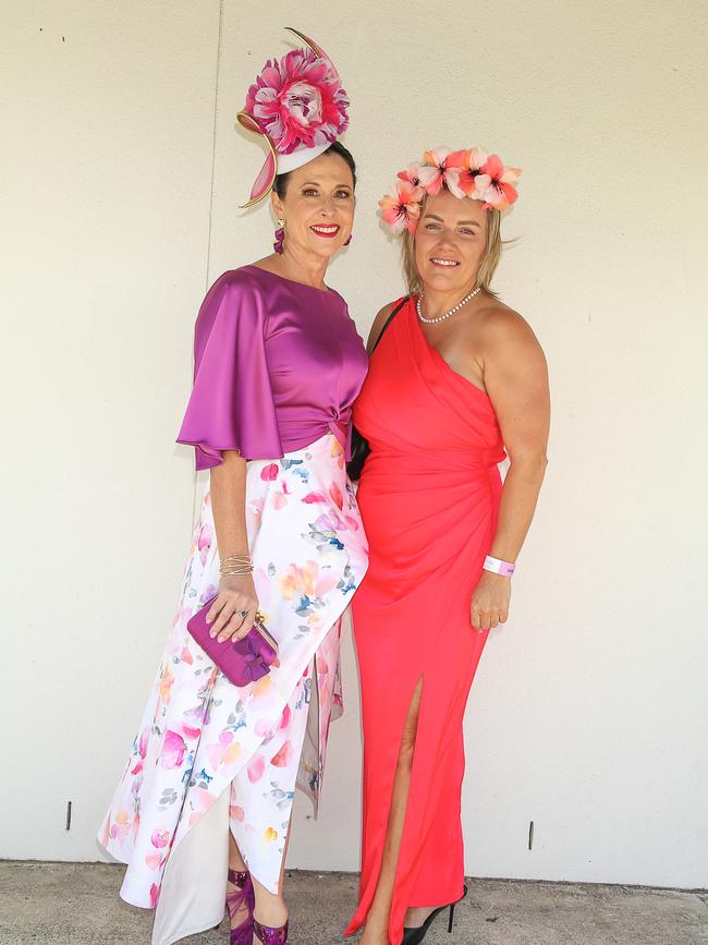 Kylie Littman and Leah Cranston enjoying Melbourne Cup Day at the Gold Coast Turf Club. Picture: Glenn Campbell