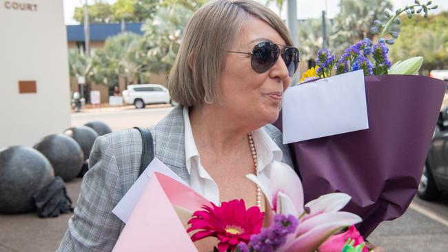 Suzi Milgate faces the Darwin Local Court after the alleged attack on Chief Minister Natasha Fyles at Nightcliff markets. Picture: Pema Tamang Pakhrin