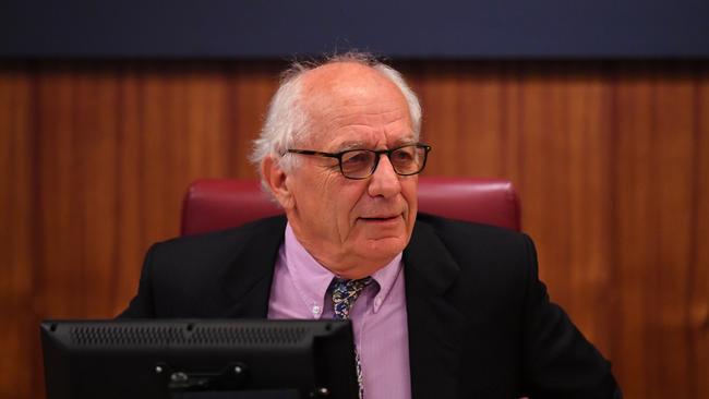 Commissioner Raymond Finkelstein AO QC during Victoria's royal commission into Crown Casino, in Melbourne. Picture: AAP Image